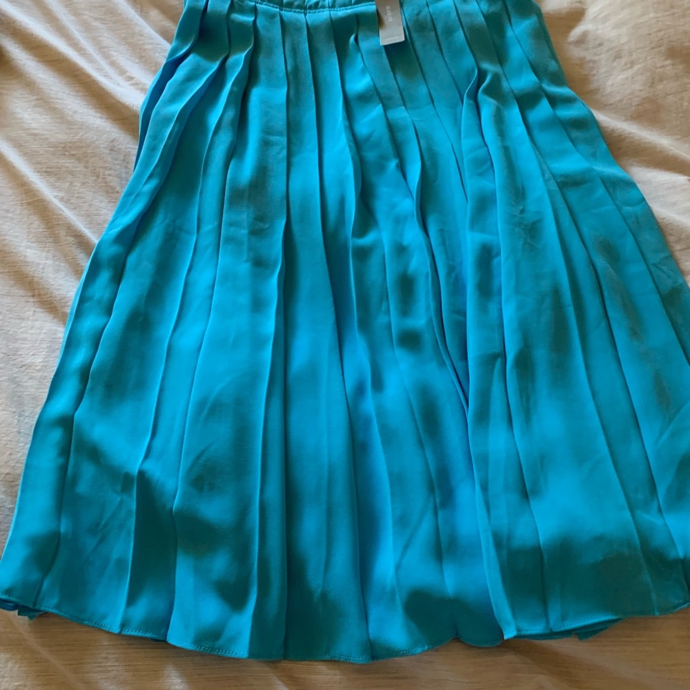 NWT J. Crew Light Blue Maxi A-Line Pleated Skirt